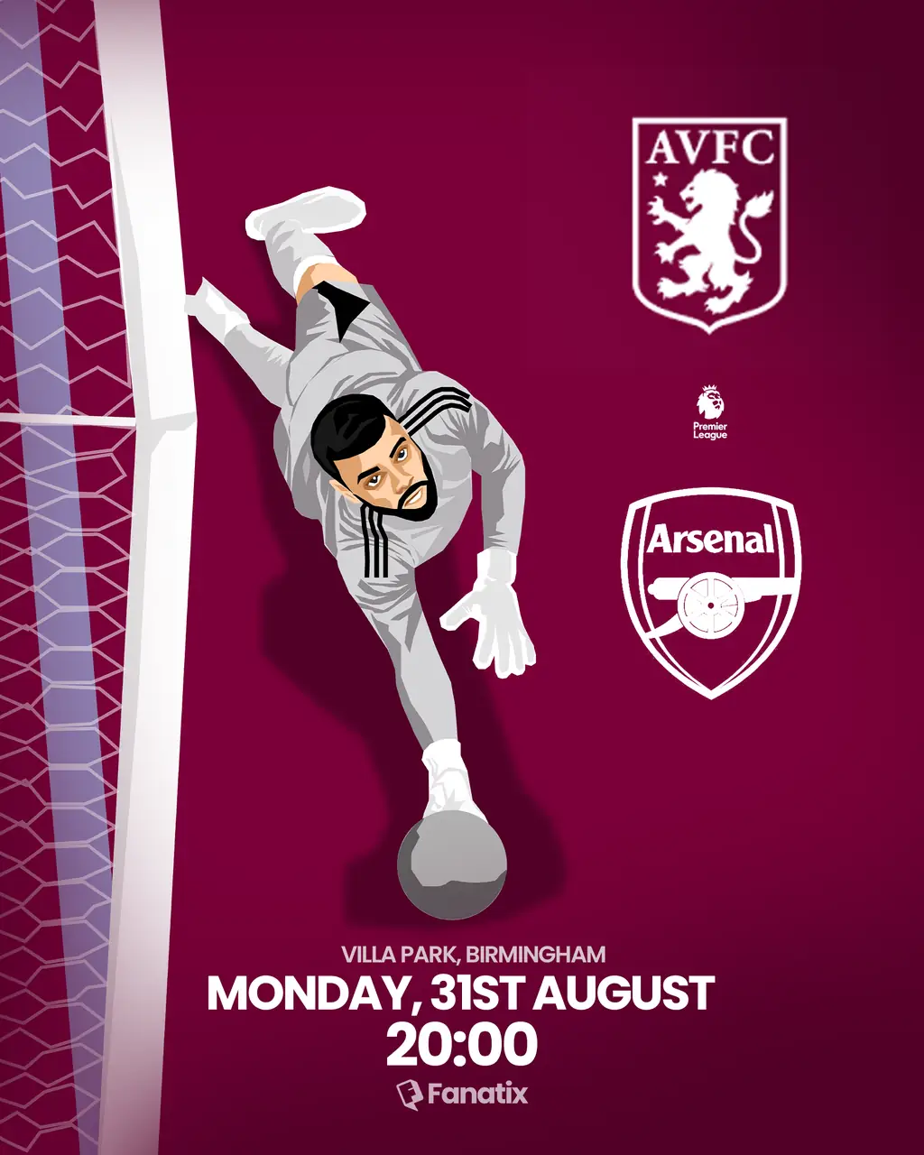 Fanatix illustration for Aston Villa versus Arsenal